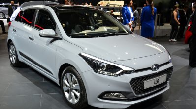 2015 Hyundai i20 front three quarter view at the 2014 Paris Motor Show