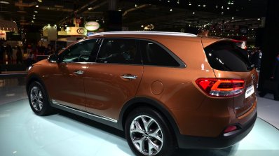 2015 Kia Sorento brown rear three quarters left at the 2014 Paris Motor Show