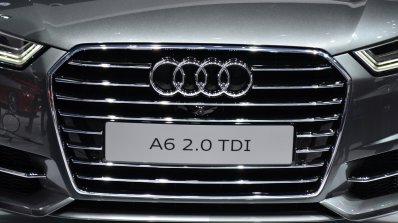 Audi A6 facelift grille at the 2014 Paris Motor Show