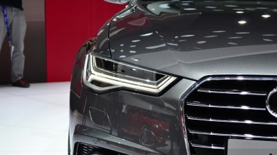 Audi A6 facelift headlamp at the 2014 Paris Motor Show