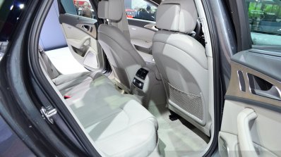 Audi A6 facelift rear seat ingress at the 2014 Paris Motor Show