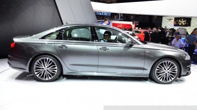 Audi A6 facelift side view at the 2014 Paris Motor Show