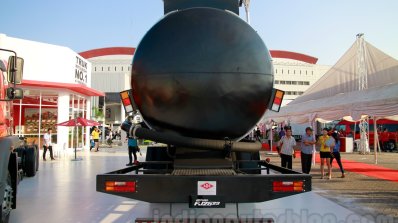 FUSO FJ 2523R 6×2 Heavy tanker rear at the 2014 Indonesia International Motor Show