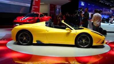 Ferrari 458 Speciale Aperta side at the 2014 Paris Motor Show