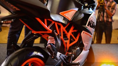 KTM RC390 rear frame section view at the Indian launch