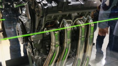 Kawasaki Ninja H2R engine exhaust pipes at INTERMOT 2014