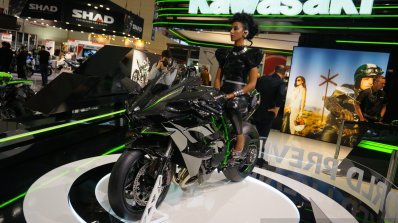 Kawasaki Ninja H2R front three quarters right at INTERMOT 2014