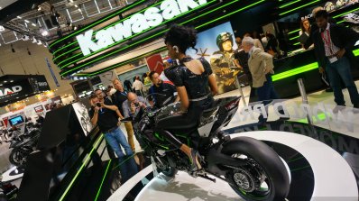 Kawasaki Ninja H2R rear three quarters at INTERMOT 2014