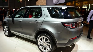 Land Rover Discovery Sport rear three quarters angle at the 2014 Paris Motor Show