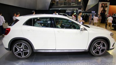 Mercedes GLA side at the Indonesia International Motor Show 2014