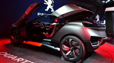 Peugeot Quartz rear three quarters door open at the 2014 Paris Motor Show