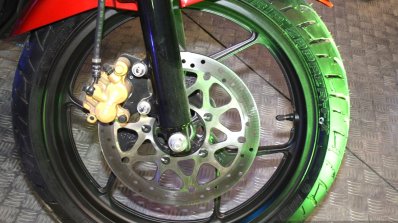 Suzuki Gixxer front wheel at the 2014 Nepal Auto Show