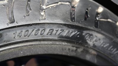 Suzuki Gixxer rear tire specification at the 2014 Nepal Auto Show