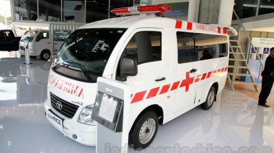 Tata Super Ace Ambulance at the 2014 Indonesia International Motor Show front quarter angle