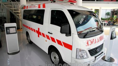 Tata Super Ace Ambulance at the 2014 Indonesia International Motor Show front quarter