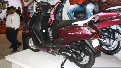 Yamaha Cygnus Alpha rear three quarter at the 2014 Nepal Auto Show
