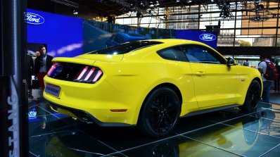 2015 Ford Mustang rear three quarters at the 2014 Paris Motor Show