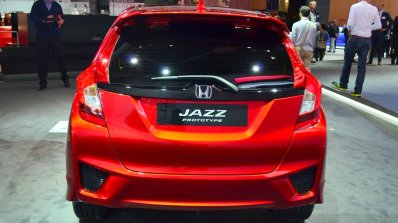 2015 Honda Jazz prototype for Europe rear at 2014 Paris Motor Show