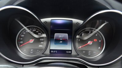2015 Mercedes C Class instrument binaccle at the 2014 Paris Motor Show.
