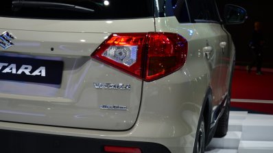 2015 Suzuki Vitara badge at the 2014 Paris Motor Show