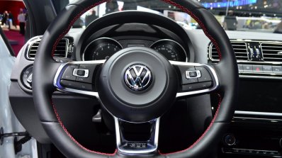 2015 VW Polo GTI steering wheel at the 2014 Paris Motor Show