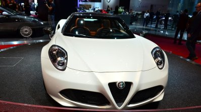 Alfa Romeo 4C Spider Preview Version front at the 2014 Paris Motor Show