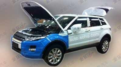 China-made Range Rover Evoque spied front three quarter