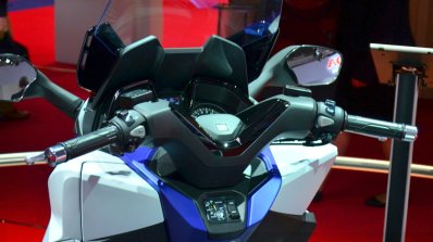 Honda Forza 125 steering column at the 2014 Paris Motor Show