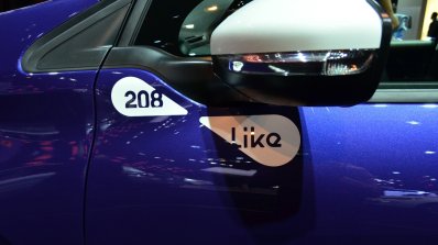 Peugeot 208 Like Edition logo at the 2014 Paris Motor Show