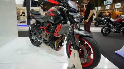 Yamaha MT-07 Moto Cage front three quarters left at the INTERMOT 2014