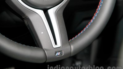 2015 BMW M3 M badge on the steering wheel for India
