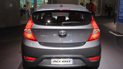 2015 Hyundai Accent rear at the 2014 Los Angeles Auto Show