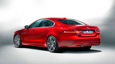 2016 Jaguar XF rendering rear three quarter