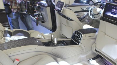 Mercedes-Maybach S600 rear seat at the 2014 Los Angeles Auto Show