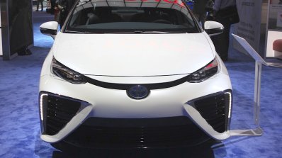 Toyota Mirai front view at the 2014 Los Angeles Auto Show