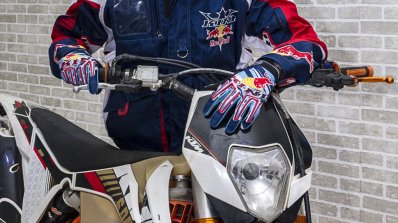 CS Santhosh with Dakar Rally race bike