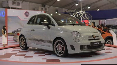 Fiat Abarth 595 Competizione front three quarter at Autocar Performance Show 2014