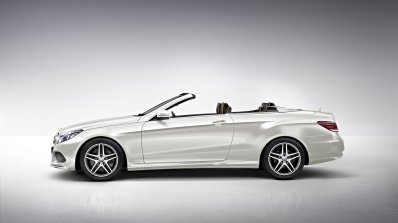 Mercedes E Class Cabriolet side roof down press shot