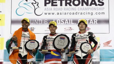 Sarath Kumar at Honda Asia Dream Cup 2014 podium