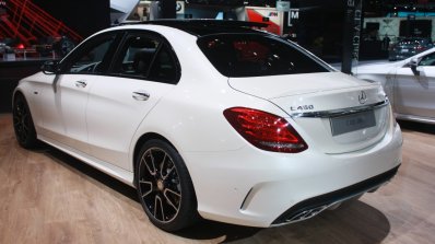 Mercedes Benz C 450 AMG rear three quarter at the 2015 Detroit Auto Show
