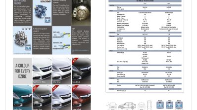 2015 Maruti Swift Dzire brochure scan technical specification