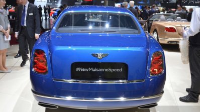 2015 Bentley Mulsanne Speed rear view at 2015 Geneva Motor Show