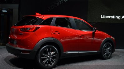 2015 Mazda CX-3 rear three quarter view at 2015 Geneva Motor Show