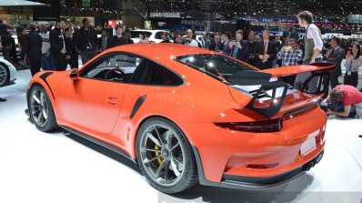 2015 Porsche 911 GT3 RS rear three quarter(2) view at 2015 Geneva Motor Show