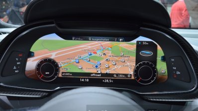 2016 Audi R8 V10 Plus tachometer LED screen at 2015 Geneva Motor Show