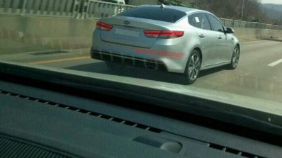 2016 Kia Optima spy shot rear three quarters right third image