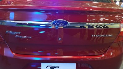 Ford Figo Aspire chrome band on the boot from the Indian premiere