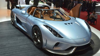 Koenigsegg Regera front three quarters left view at the 2015 Geneva Motor Show