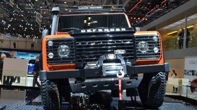 Land Rover Defender Adventure Edition front at the 2015 Geneva Motor Show