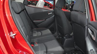 Mazda2 Sedan petrol variant rear seat at the 2015 Bangkok Motor Show